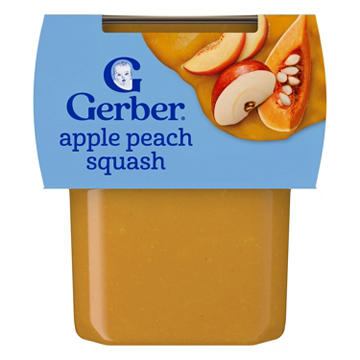 Gerber Stage 2 Baby Food - Apple Peach & Squash, 4 oz Tubs