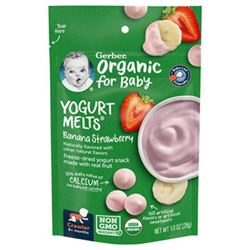 Gerber Organic for Baby Yogurt Melts - Banana & Strawberry