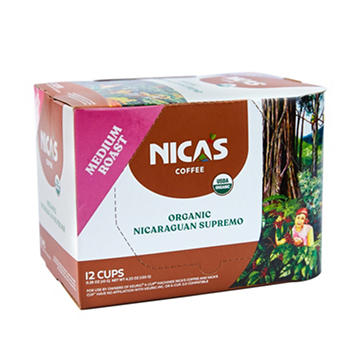 Nica's Coffee Organic Nicaraguan Supremo Medium Roast Single Serve Cups
