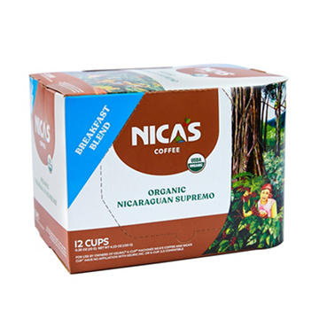 Nica's Coffee Organic Nicaraguan Supremo Breakfast Blend Single Serve Cups