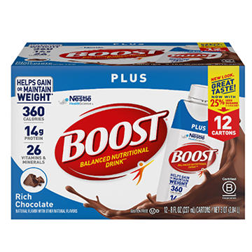 BOOST Plus Complete Nutritional Drink - Rich Chocolate 12 pk