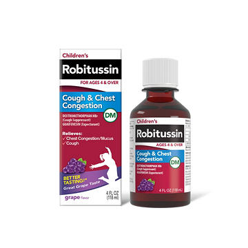 Robitussin Children's Cough & Chest Congestion DM, Cough Medicine for Kids, Grape Flavor