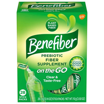 Benefiber On the Go Unflavored GLP1 Friendly Fiber Supplement, 28 ct