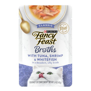 Fancy Feast Purina Limited Ingredient Wet Cat Food Complement Broths - Tuna, Shrimp & Whitefish