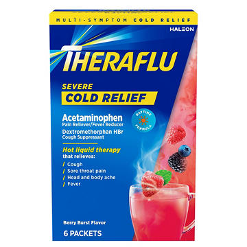 Theraflu Daytime Severe Cold Relief Powder, Berry Burst Flavor
