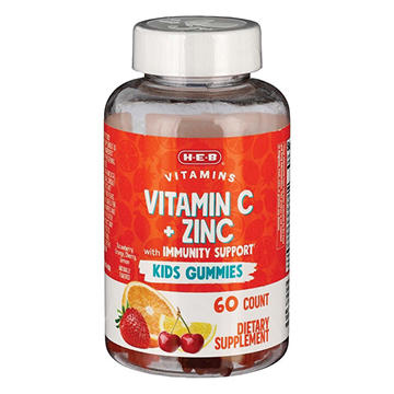 H-E-B Vitamins Kids Vitamin C + Zinc Gummies