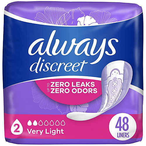 Always Discreet Boutique Incontinence Liners for Women Very Light  Absorbency Long Length, 32 count - Mariano's