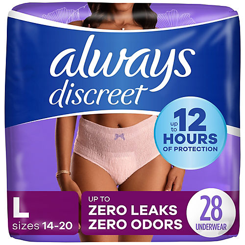 Always Discreet Boutique Incontinence Pads, Heavy Absorbency, Long
