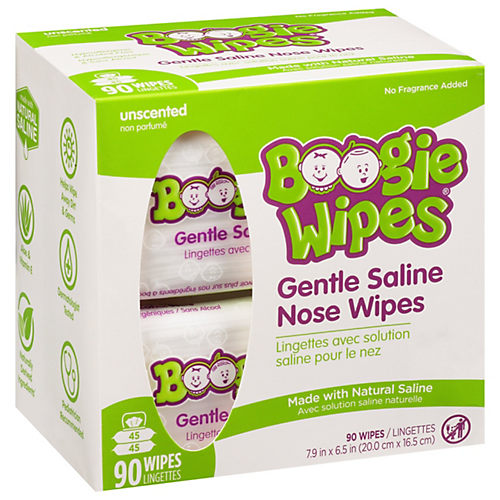 Boogie Wipes Saline Nose Wipes Unscented - 90ct : Target