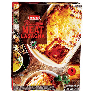 H-E-B Frozen Homestyle Meat Lasagna - Family Size