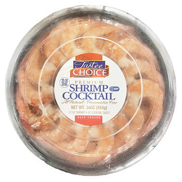 Frozen Peeled Deveined Tail-On Jumbo Shrimp & Cocktail Sauce