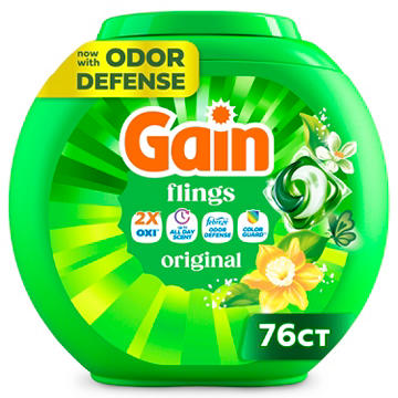 Gain Flings Laundry Detergent Pacs with Odor Defense - Original Scent