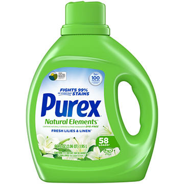 Purex Liquid Laundry Detergent, 58 Loads - Natural Elements Linen & Lilies