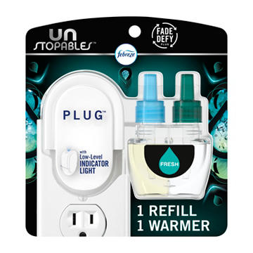 Febreze Plug In Air Freshener Odor-Fighting Scented Oil Starter Kit - UNS Fresh - Warmer+1 Refill