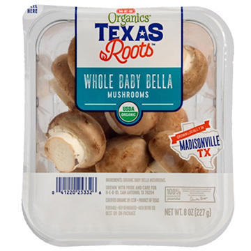 H-E-B Organics Texas Roots Whole Baby Bella Mushrooms