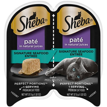 Sheba Perfect Portions Wet Cat Food Pate Twin-Pack Trays - Seafood Entrée