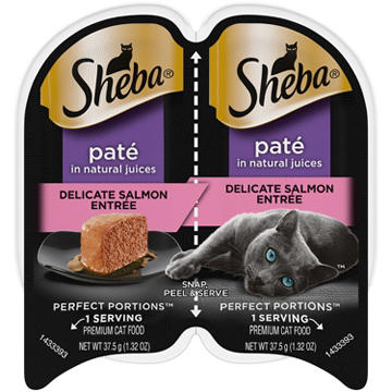 Sheba Perfect Portions Wet Cat Food Pate Twin-Pack Trays - Sustainable Salmon