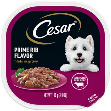 Cesar Filets in Gravy Adult Wet Dog Food - Filet Mignon New York Strip and Prime Rib Flavors