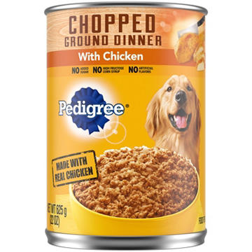 Pedigree Chopped Ground Dinner Adult Canned Soft Wet Dog Food - Chicken