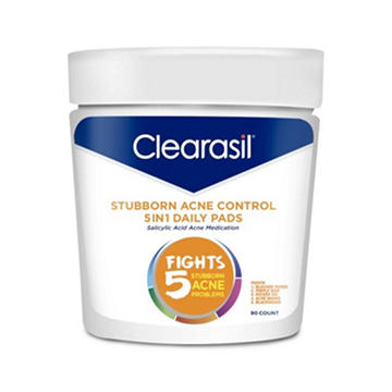 Clearasil Stubborn Acne Control 5-in-1 Salicylic Acid Daily Facial Cleansing Pads