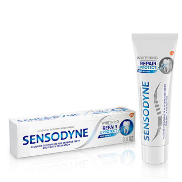 Sensodyne Repair and Protect Whitening Toothpaste, Toothpaste for Sensitive Teeth and Cavity Prevention