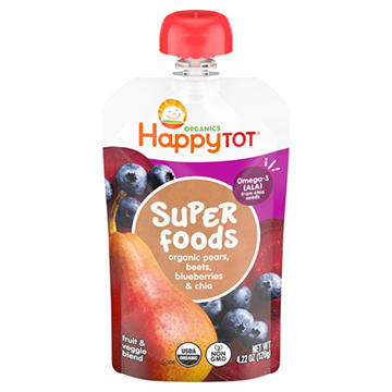 Happy Tot Organics Super Foods Stage 4 Pears Beets & Blueberries