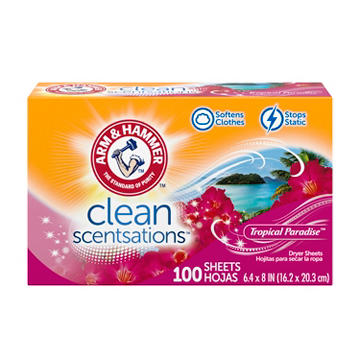 Arm & Hammer Clean Scentsations Fabric Softener Dryer Sheets - Tropical Paradise