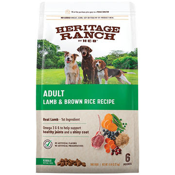 Heritage Ranch by H-E-B Adult Dry Dog Food - Lamb & Brown Rice