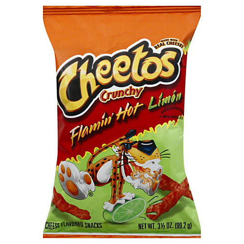 Cheetos Crunchy Flamin' Hot Limon Cheese Flavored Snacks - Shop Chips at  H-E-B