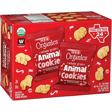 H-E-B Organics Whole Grain Animal Cookies - Texas-Size Pack