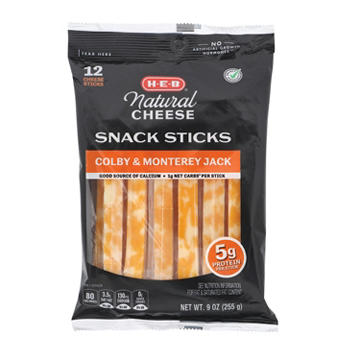 H-E-B Colby & Monterey Jack Cheese Sticks, 12 ct