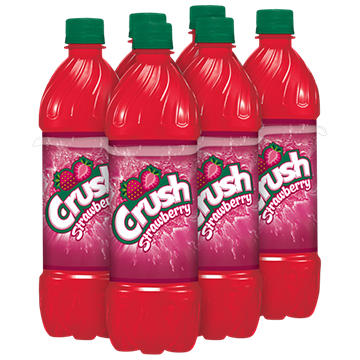 Crush Strawberry Soda 16.9 oz Bottles