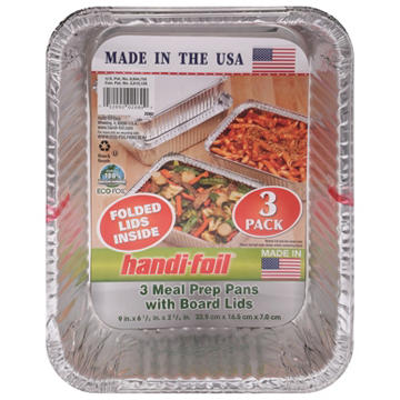 Handi-Foil Meal Prep Pans & Board Lids, 3 pk