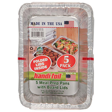 Handi-Foil Meal Prep Pans & Board Lids, 5 pk