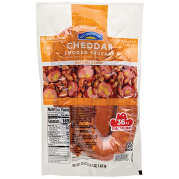Hill Country Fare Smoked Sausage Links - Cheddar - Texas-Size Pack