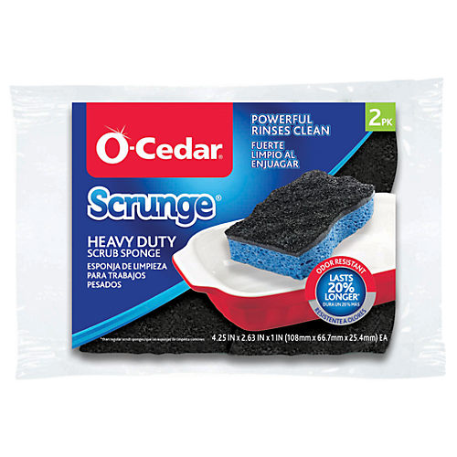 O-Cedar Scrunge Multi-Use (Pack of 6) Non-Scratch, Odor-Resistant  All-Purpose Scrubbing Sponge Safely Cleans All Hard Surfaces in Kitchen and  Bathroom, 6 Count (Pack of 1), Blue