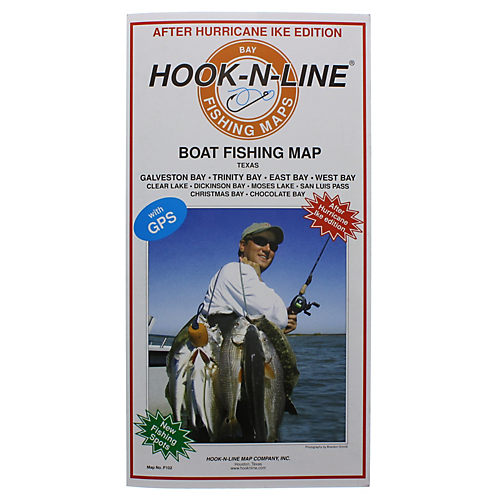 Hook-N-Line Boat Fishing Map Galveston Bay Area - Shop Fishing