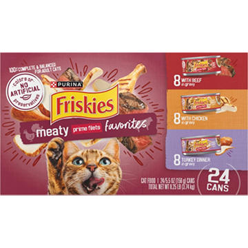 Purina Friskies Prime Filets Meaty Favorites Cat Food Variety Pack