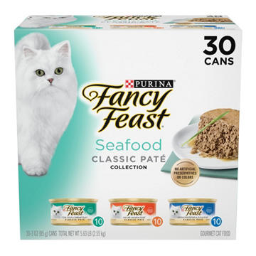 Fancy Feast Purina Collection Grain Free Wet Cat Food Variety Pack - Seafood Classic Pate