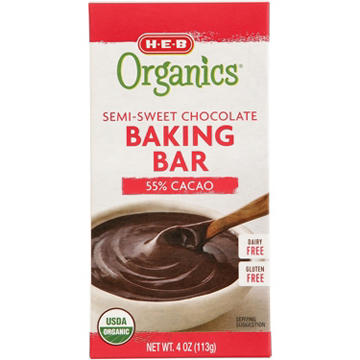 H-E-B Organics 55% Cacao Semi-Sweet Chocolate Baking Bar