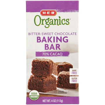 H-E-B Organics 70% Cacao Bitter-Sweet Chocolate Baking Bar