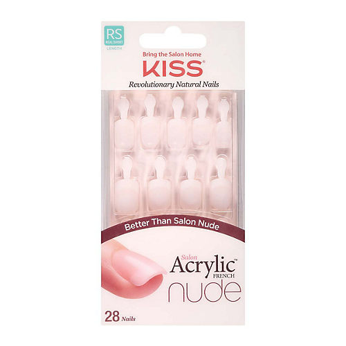 KISS Nails, Salon Acrylic French, Petite Length, Crush Hour