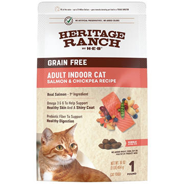 Heritage Ranch by H-E-B Adult Indoor Grain-Free Dry Cat Food - Salmon & Chickpea