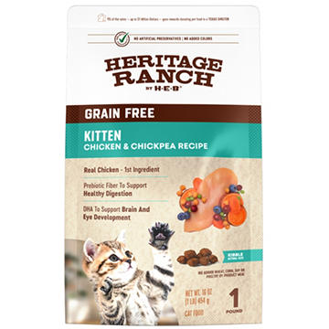 Heritage Ranch by H-E-B Kitten Grain-Free Dry Cat Food - Chicken & Chickpea