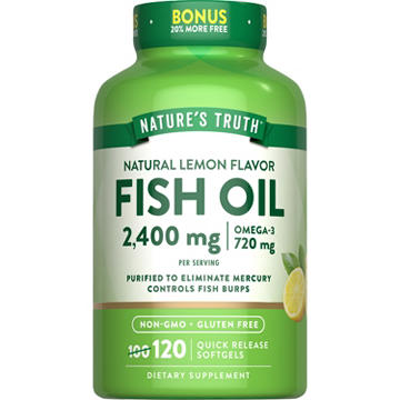 Nature's Truth Fish Oil 2400mg Quick-Release Softgels - Lemon Flavor