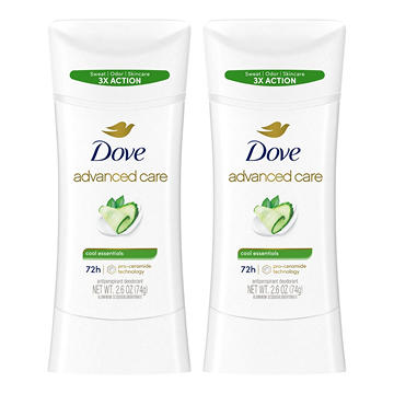 Dove Advanced Care Antiperspirant Solid Deodorant - Cool Essentials, 2.pk