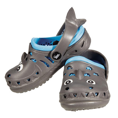 Lil' Duds Boys Shark Clogs in Grey/Blue Shop Shoes at H-E-B