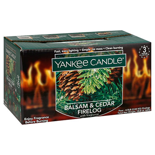 Pine Mountain 4 Yankee Candle Balsam u0026 Cedar Fragrant Firelogs - Shop  Charcoal, Wood u0026 Fuel at H-E-B
