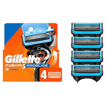 Gillette Fusion5 ProGlide Chill Razor Refills, 4 Razor Cartridges for Flexball
