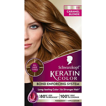 Schwarzkopf Keratin Color Permanent Hair Color - 7.5 Caramel Blonde